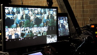 Многокамерная съемка в режиме ПТС на базе камер Blackmagic 2.5K. Мониторинг картинки с камер позволяет режиссеру в реальном времени корректировать работу операторов 