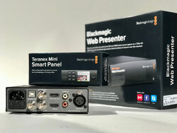 Blackmagic Web Presenter + Teranex Mini Smart Panel - это устройство выполняет одновременно три функции: видеомикшер, кодер, плата захвата с портом USB 2.0 (определяется как веб камера). Аренда техники для интернет-трансляции от Rmedia